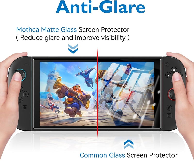 Mothca 2 Pack Matte Glass Screen Protector for Nintendo Switch 2 Model 2025 [7.9 Inch] Anti-Glare & Anti-Fingerprint 9H Hardness Tempered Glass Film with Alignment Frame, Smooth as Silk - Image 2